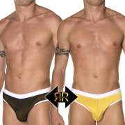 Белье для купания Andrew Christian Плавки Andrew Christian Reversible Mesh черный/желтый