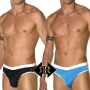 Белье для купания Andrew Christian Плавки Andrew Christian Reversible Mesh черный/голубой