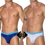 Белье для купания Andrew Christian Плавки Andrew Christian Reversible Mesh белый/синий